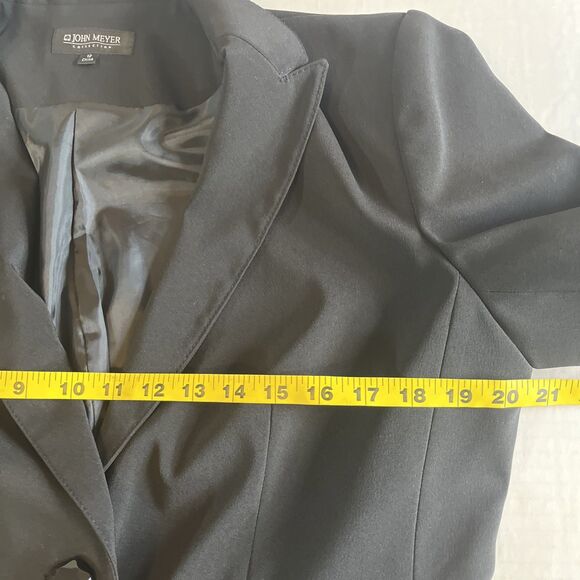 John Meyer Collection Womens 12 Blazer Black Long Sleeve One Button Lined Jacket - Picture 11 of 14